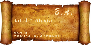 Balló Alexia névjegykártya